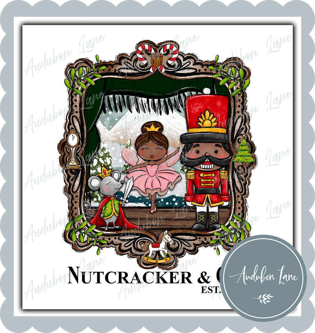 Nutcracker And Co Magical Scene Honey With Black Lettering Print Ready To Press DTF Transfer
