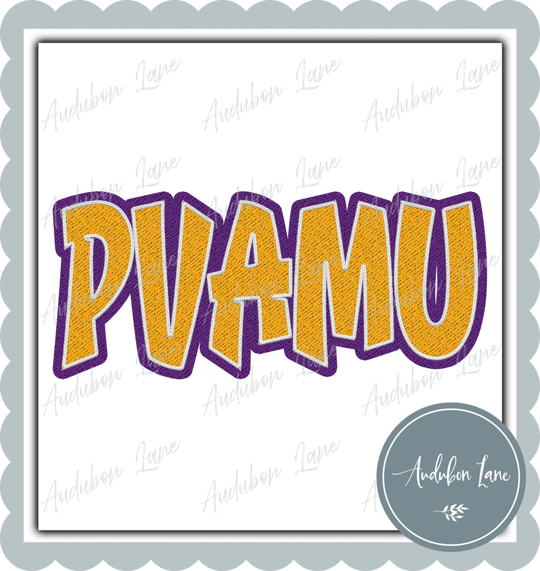 PVAMU Graffiti Style Mesh Yellow Gold and Purple Mascot Ready to Press DTF Transfer Customs Available On Request