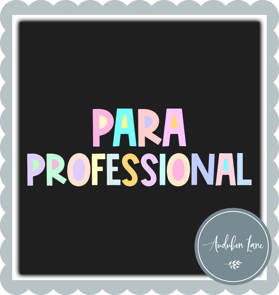 Para Professional Pastel Block Letters Ready to Press DTF Transfer Custom Names Available On Request