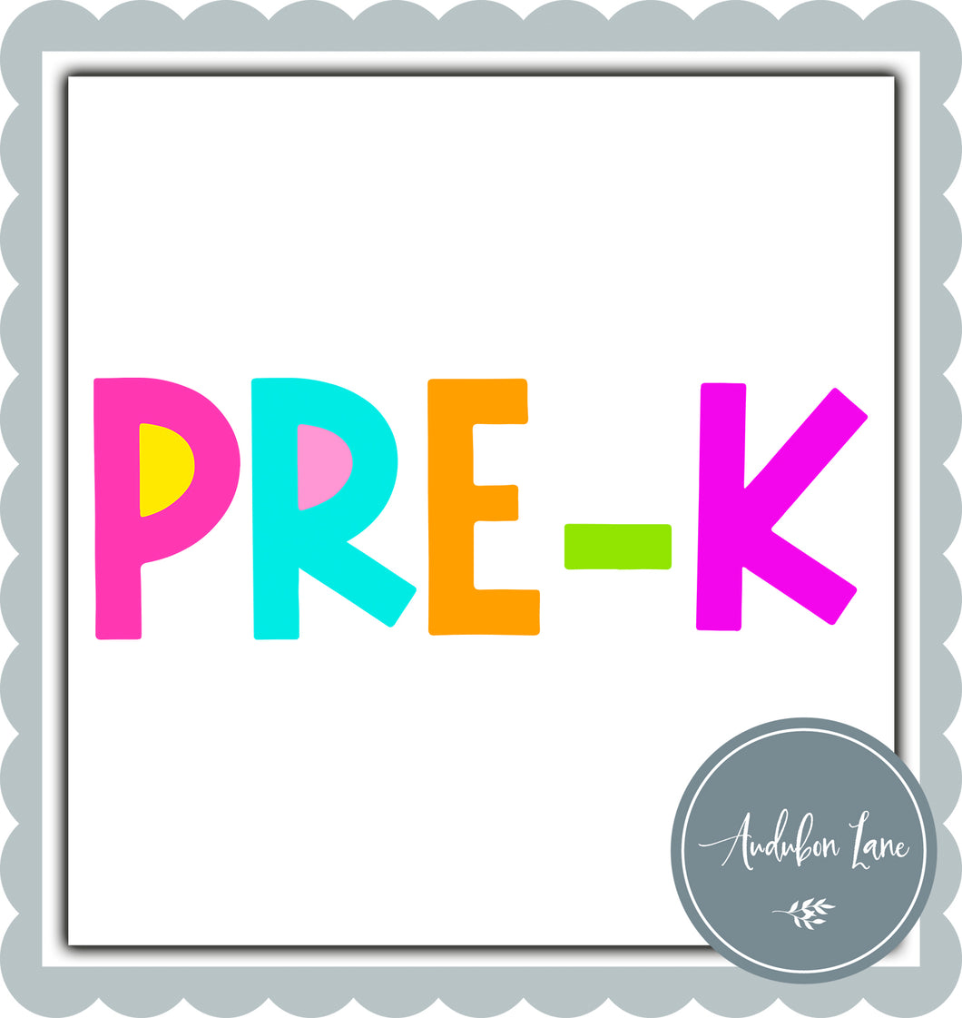 PreK Bright Block Letters Ready to Press DTF Transfer Custom Names Available On Request