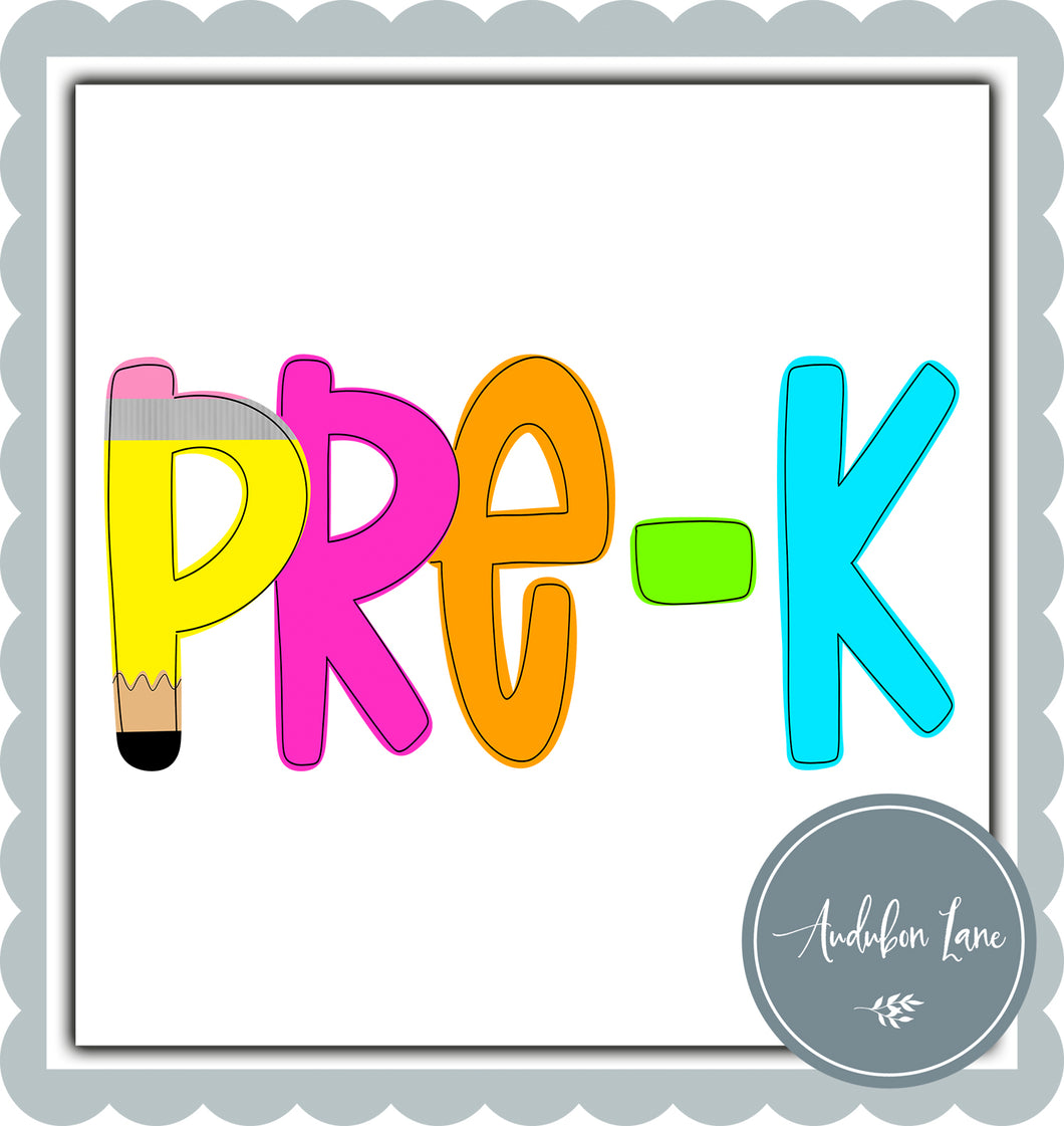 PreK Bright School Shape Letters Ready to Press DTF Transfer Custom Names Available On Request