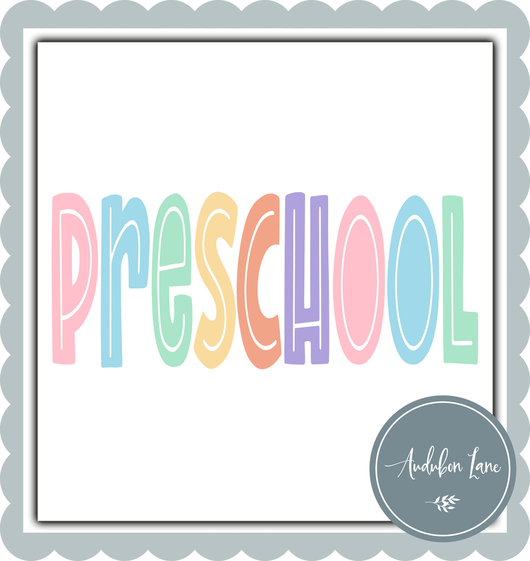 Preschool Split Letter Pastel Color Letters Ready To Press DTF Direct To Film Transfer