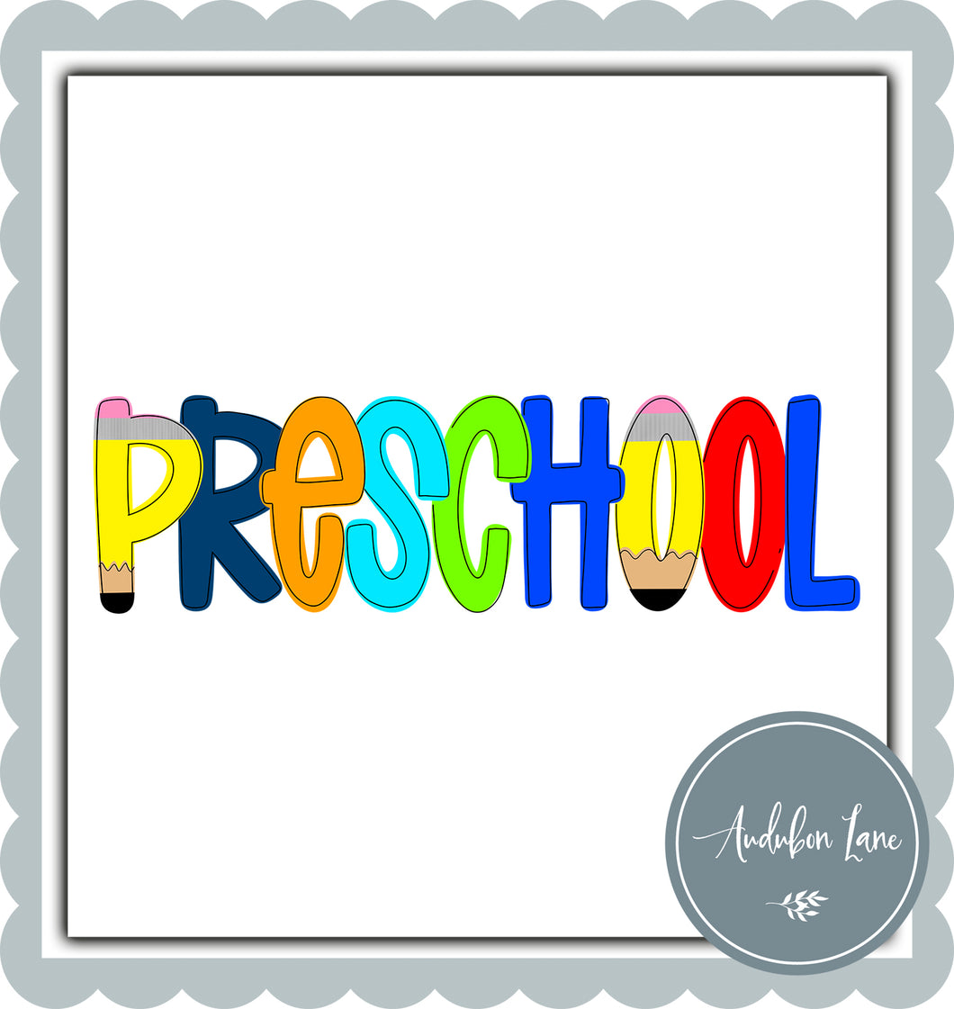 Preschool Primary School Shape Letters Ready to Press DTF Transfer Custom Names Available On Request