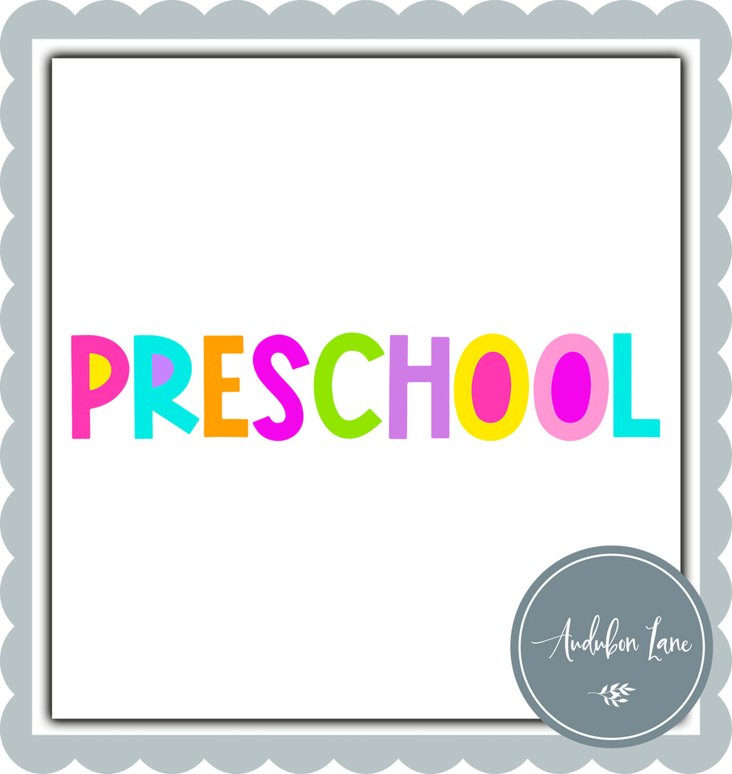 Preschool Bright Block Letters Ready to Press DTF Transfer Custom Names Available On Request