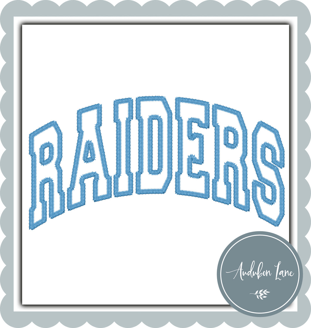 Raiders Faux Light Blue Embroidery