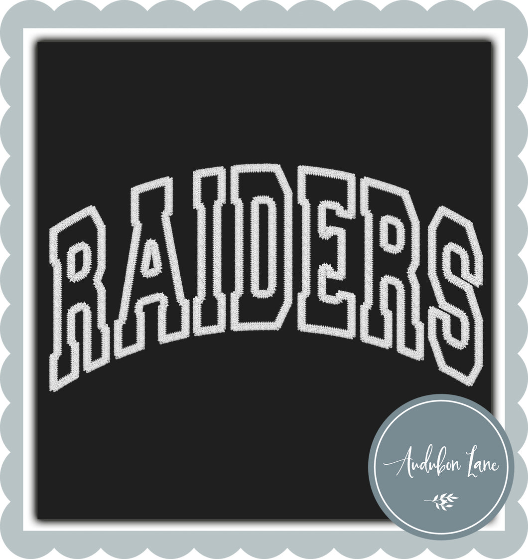 Raiders Faux White Embroidery