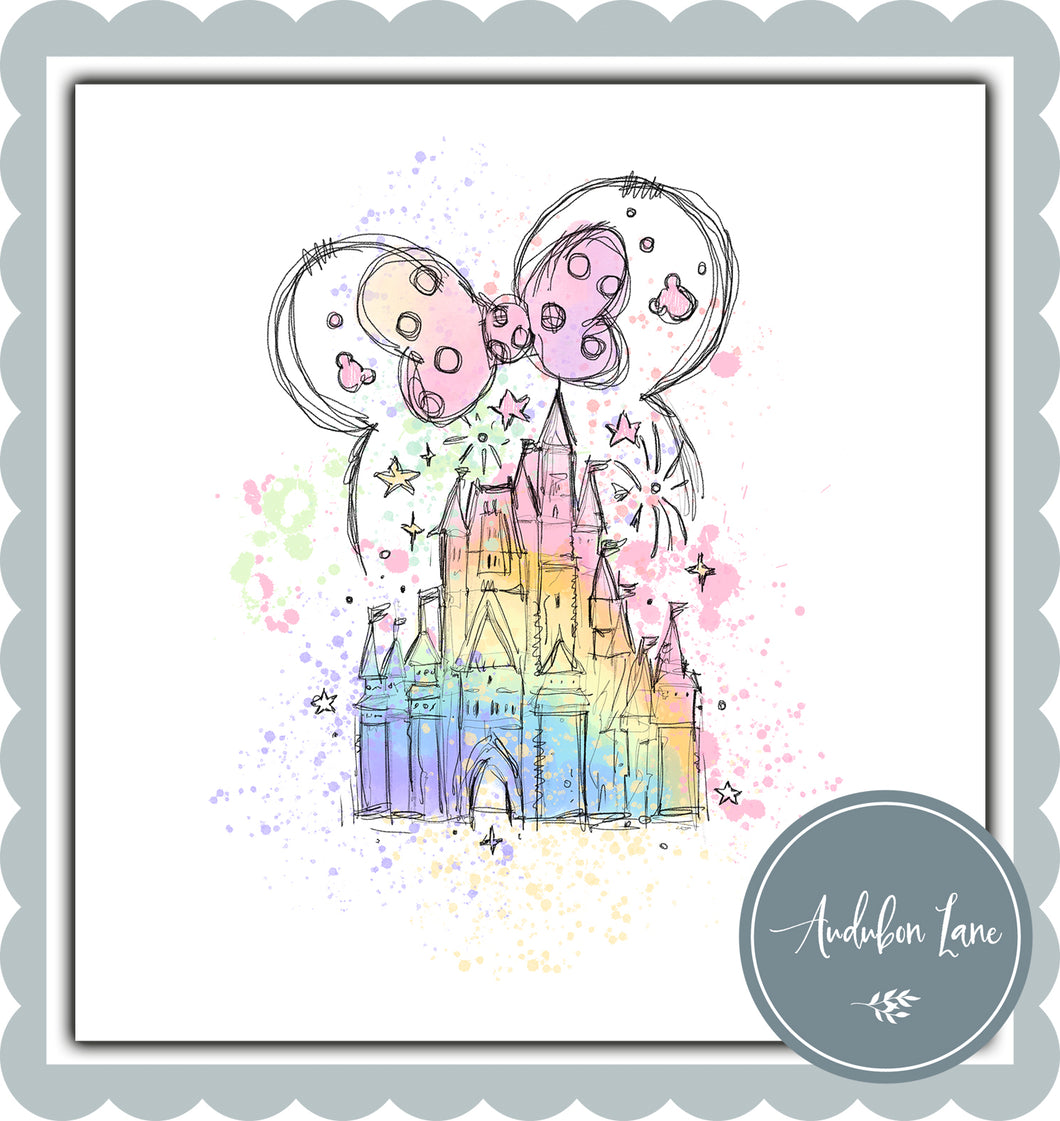 Rainbow Ears and Castle Watercolor