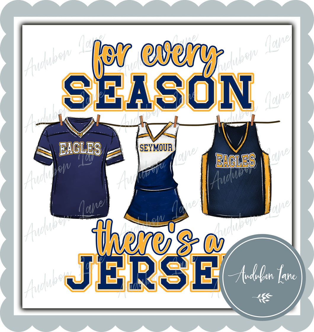 Seymour Eagles Jersey Yellow Gold and Navy Football Cheer Basketball Yellow Outlines For Every Season Ready to Press DTF Transfer Customs Available On Request