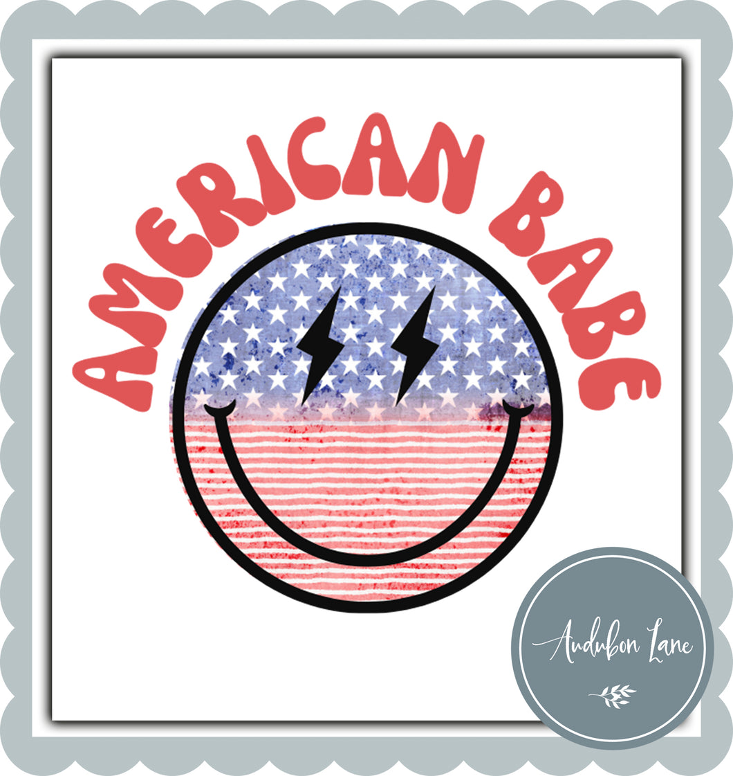 American Babe Flag Smiley Face