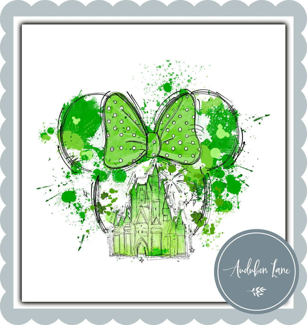 St Patricks Day Ears and Castle Watercolor