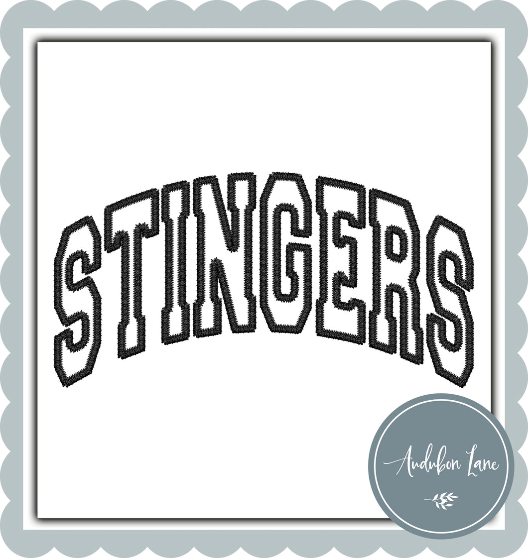Stingers Arched Faux Black Embroidery