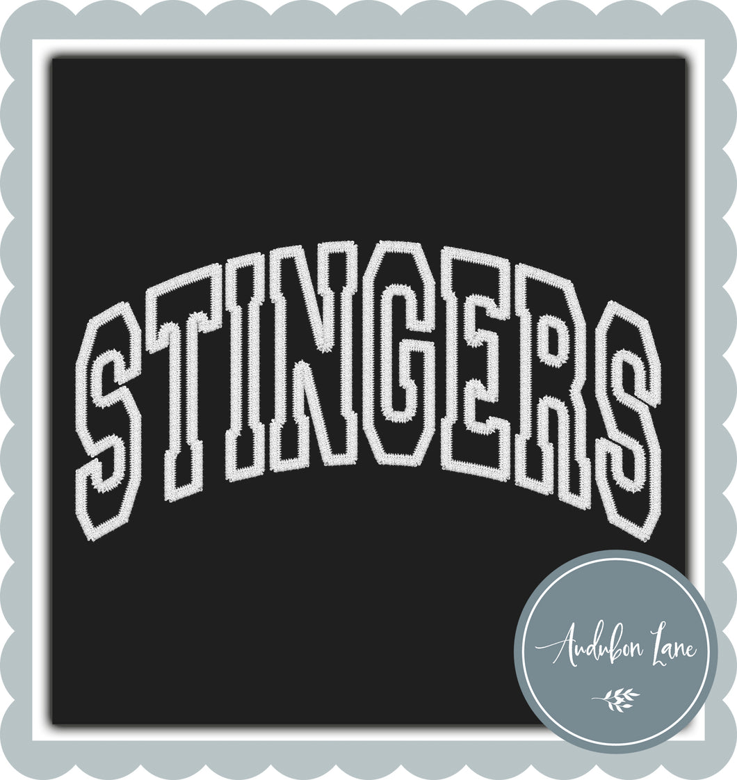 Stingers Arched Faux White Embroidery