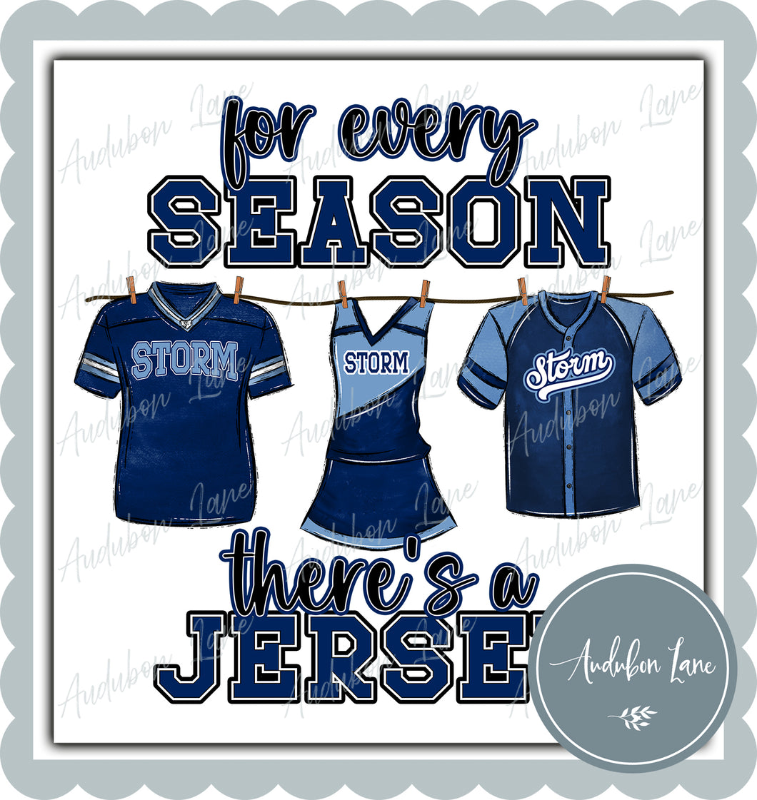 Storm Jersey Navy and Lt Blue For Every Season with Cheer Ready to Press DTF Transfer Customs Available On Request