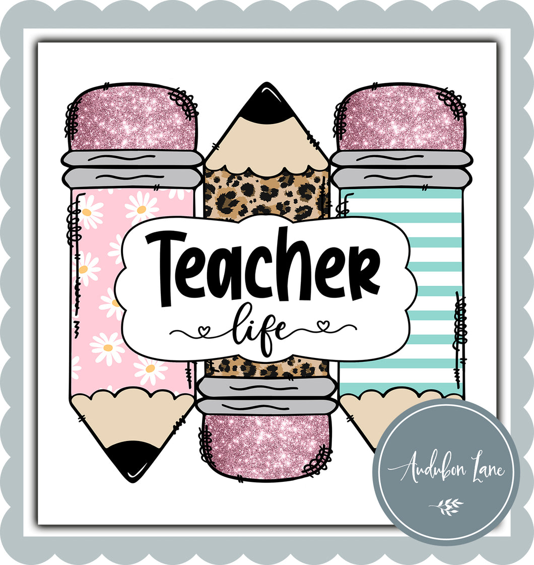 Teacher Life Leopard Pencil