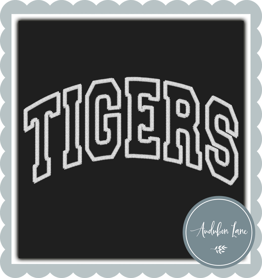 Tigers Faux White Embroidery