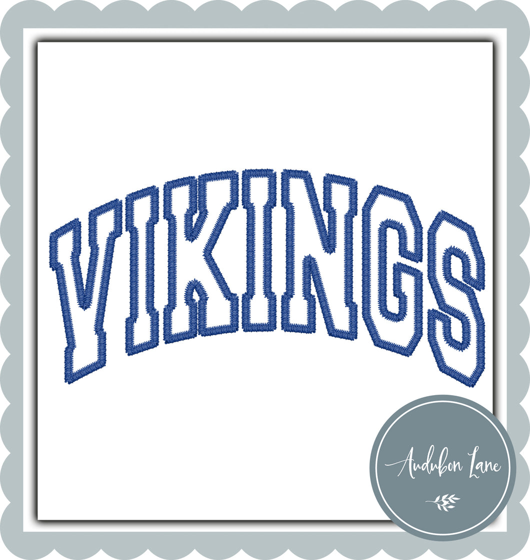 Vikings Faux Blue Embroidery