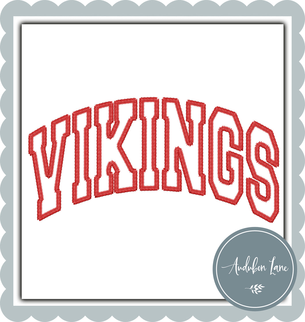Vikings Faux Red Embroidery