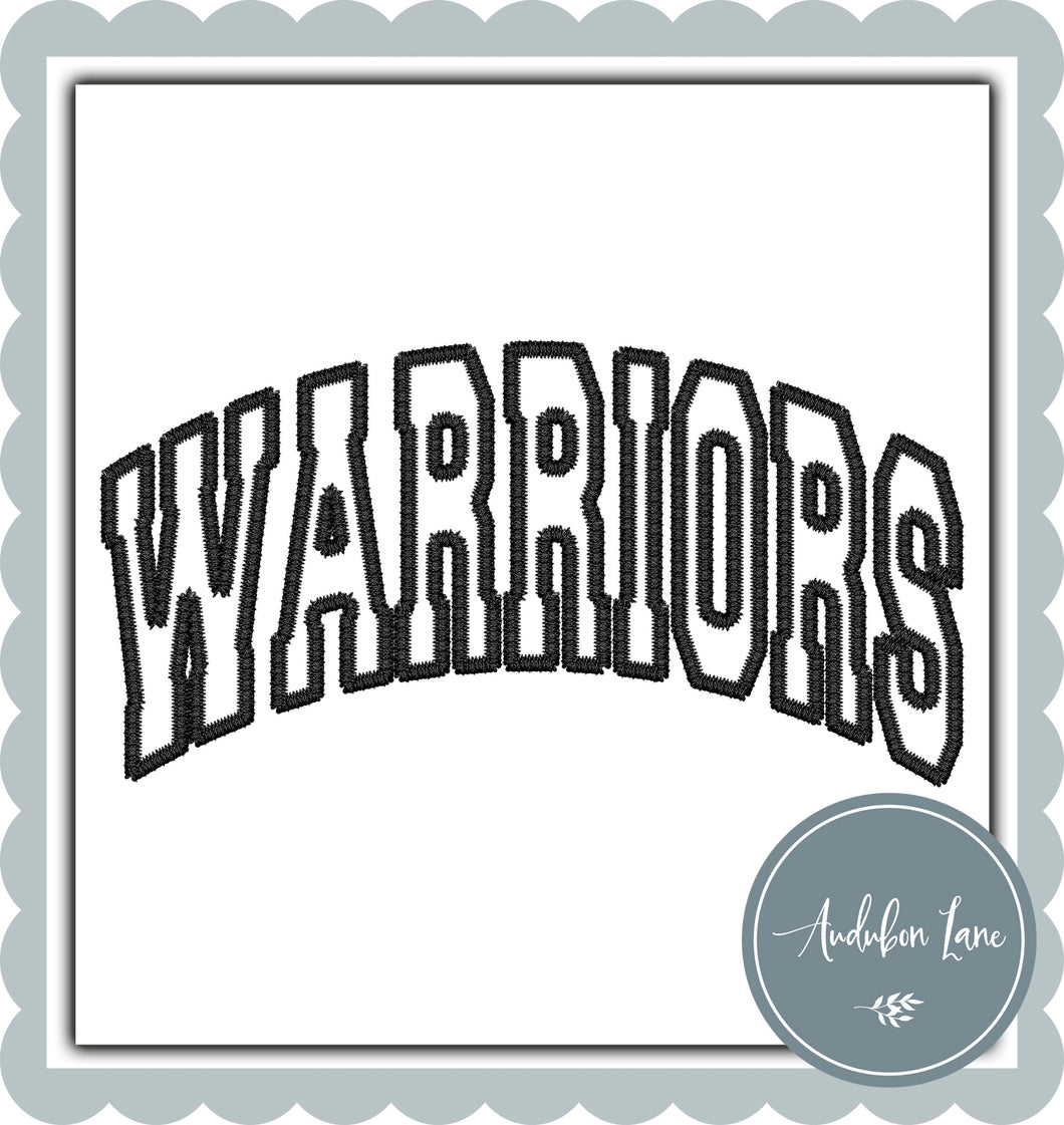 Warriors Faux Black Embroidery