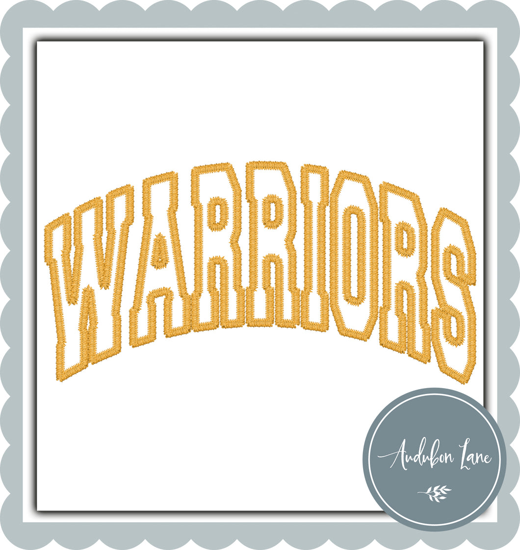 Warriors Faux Gold Embroidery