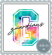 Load image into Gallery viewer, Guardians Watercolor Team Mascot Letter
