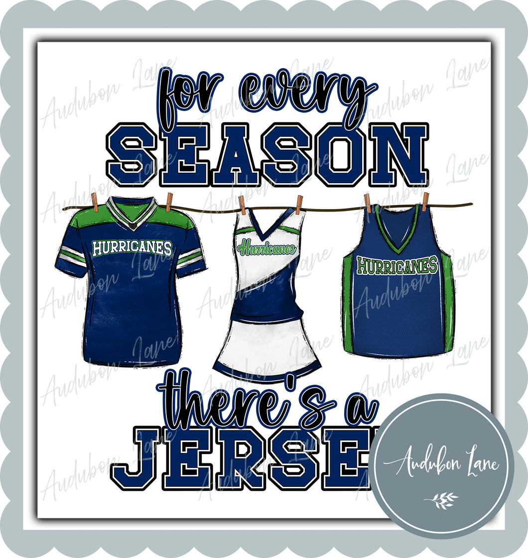 Hurricanes Jersey For Every Season with Cheer Ready to Press DTF Transfer Customs Available On Request