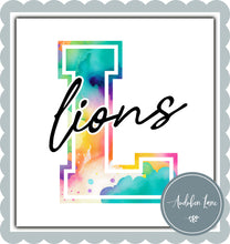 Load image into Gallery viewer, Lions Watercolor Team Mascot Letter
