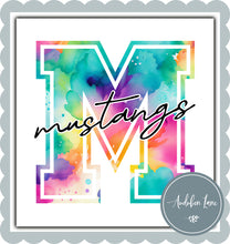 Load image into Gallery viewer, Mustangs Watercolor Team Mascot Letter
