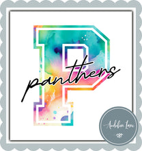 Load image into Gallery viewer, Panthers Watercolor Team Mascot Letter
