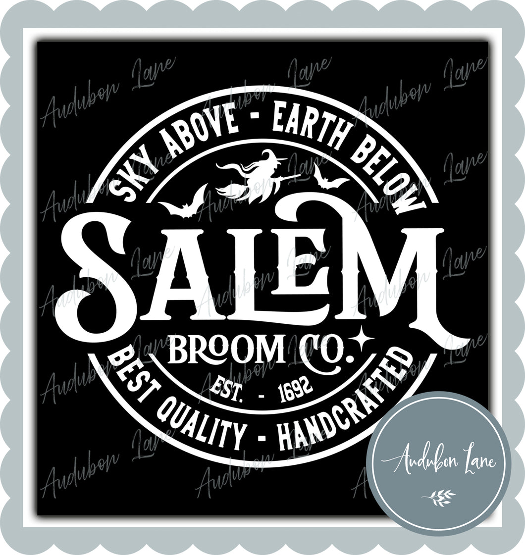 Salem Broom Company Solid White Print Ready To Press DTF Transfer