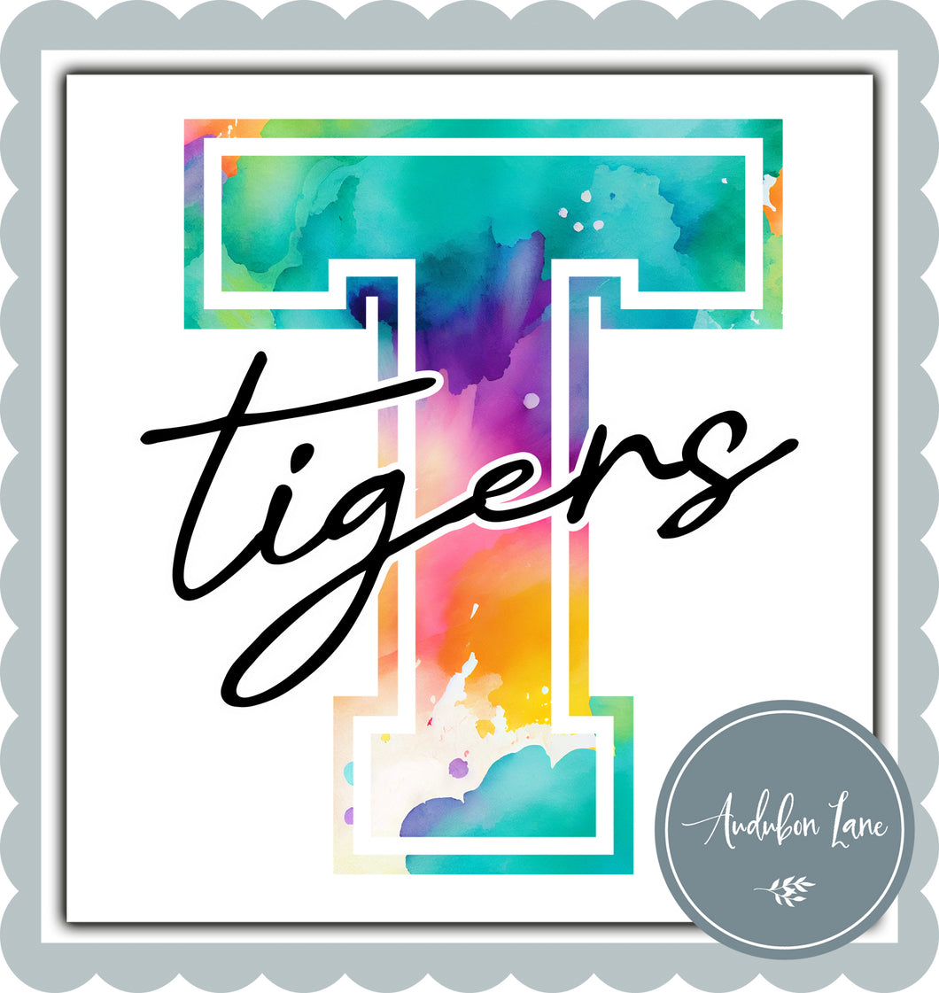 Tigers Watercolor Team Mascot Letter