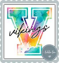 Load image into Gallery viewer, Vikings Watercolor Team Mascot Letter
