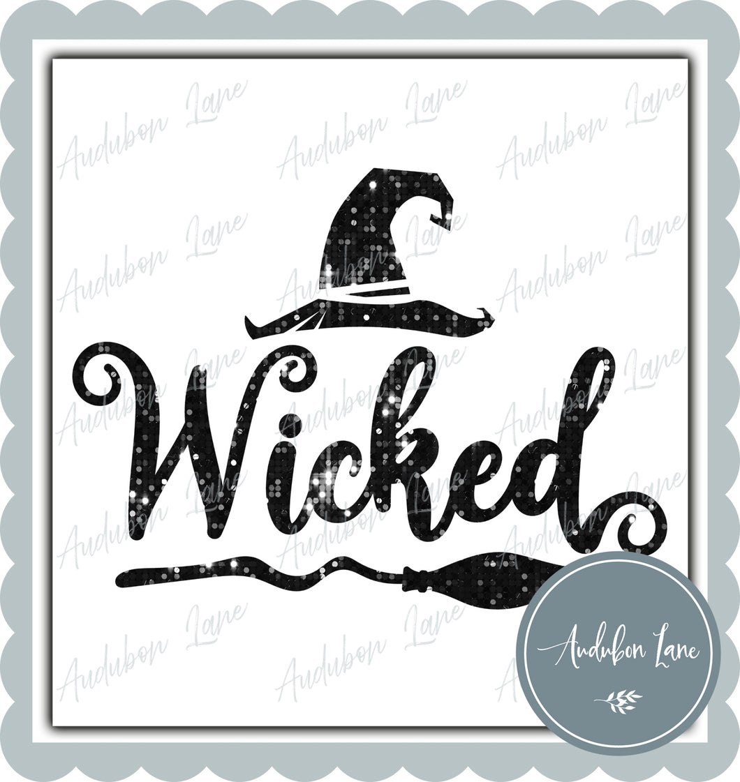 Wicked Black Faux Sequins Print Ready To Press DTF Transfer