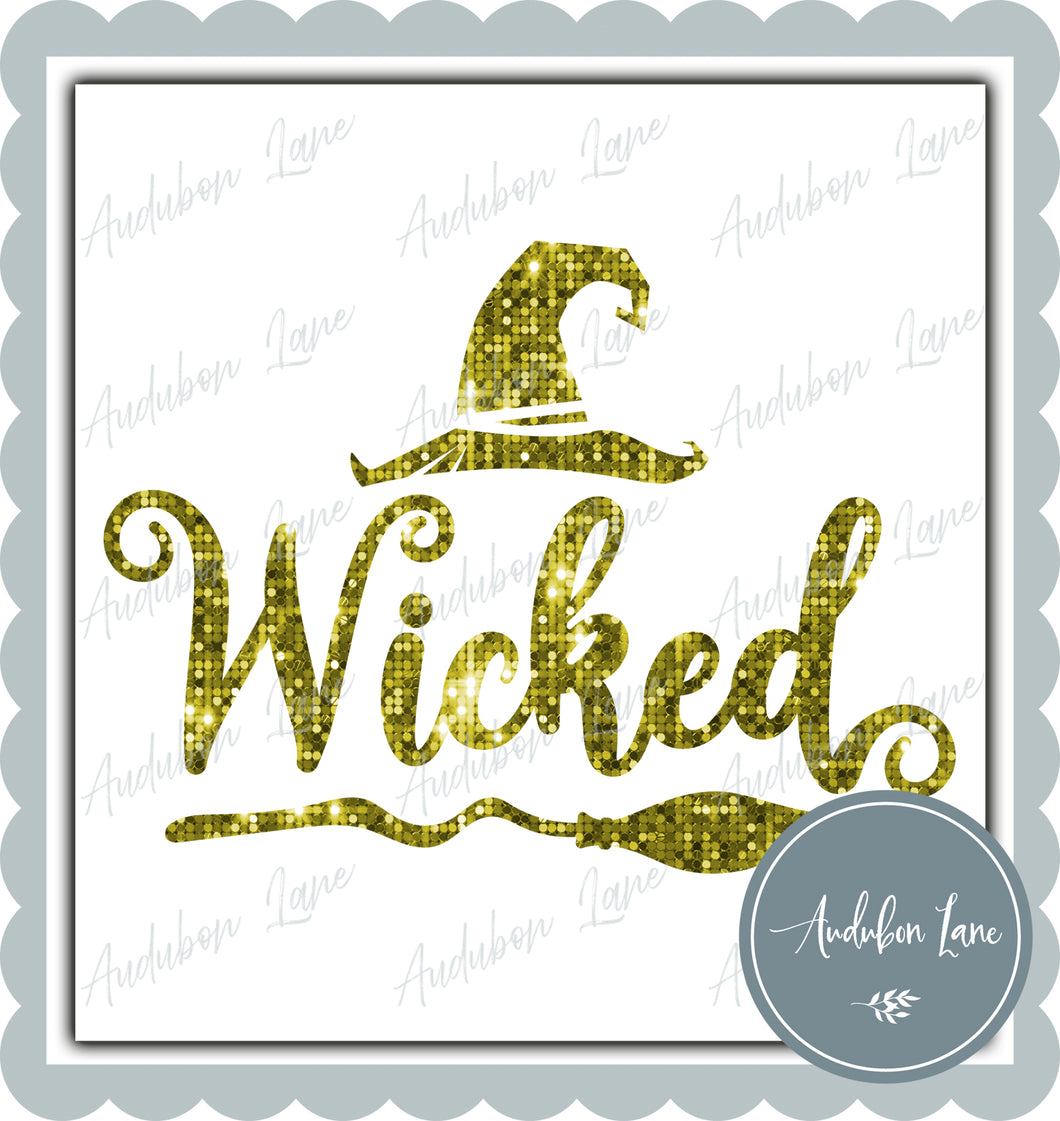 Wicked Yellow Faux Sequins Print Ready To Press DTF Transfer