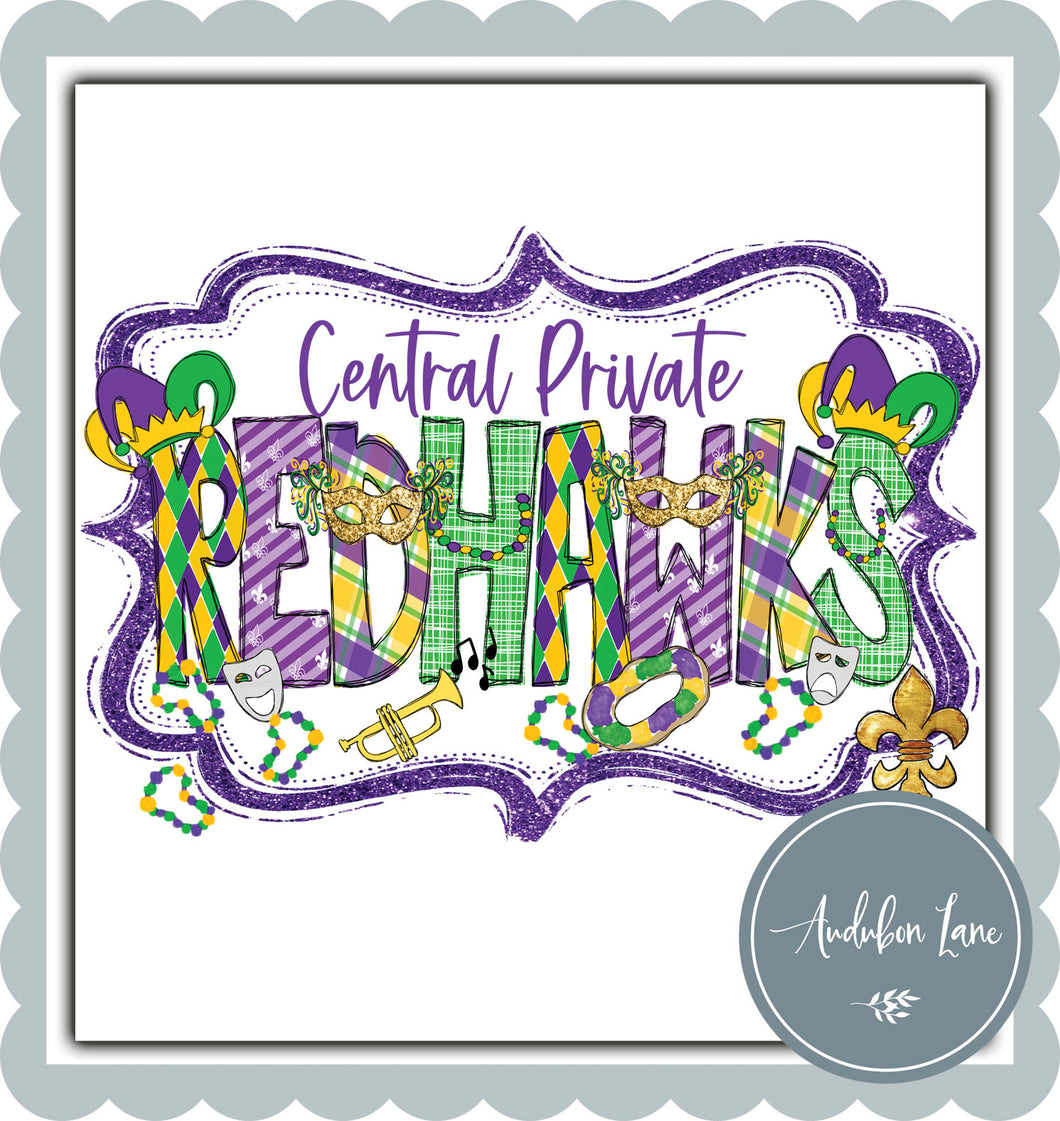 Redhawks Mardi Gras - Custom Mascot