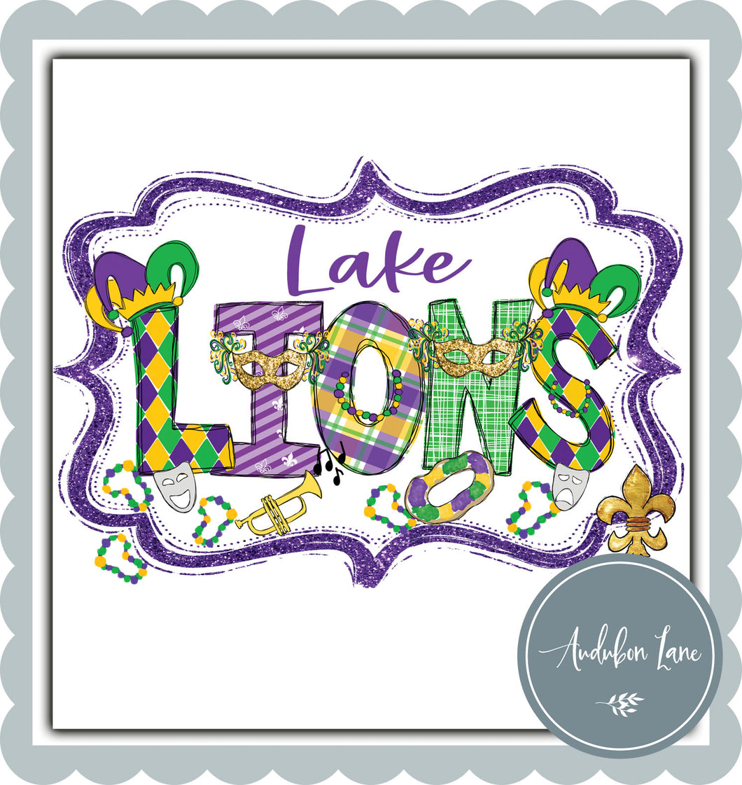 Lions Mardi Gras - Custom Mascot