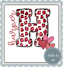 Load image into Gallery viewer, Personalized Red Leopard Letter Valentine
