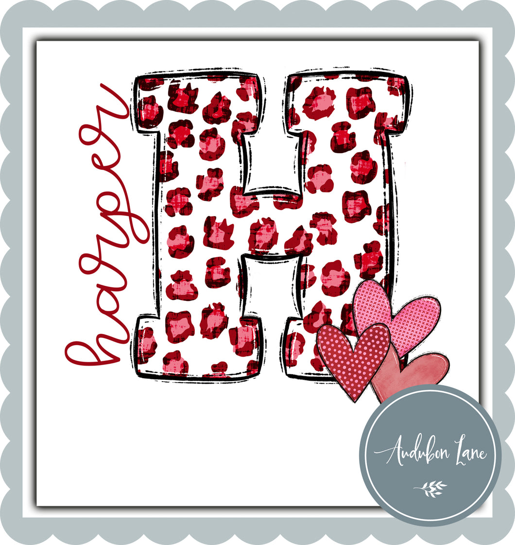 Personalized Red Leopard Letter Valentine